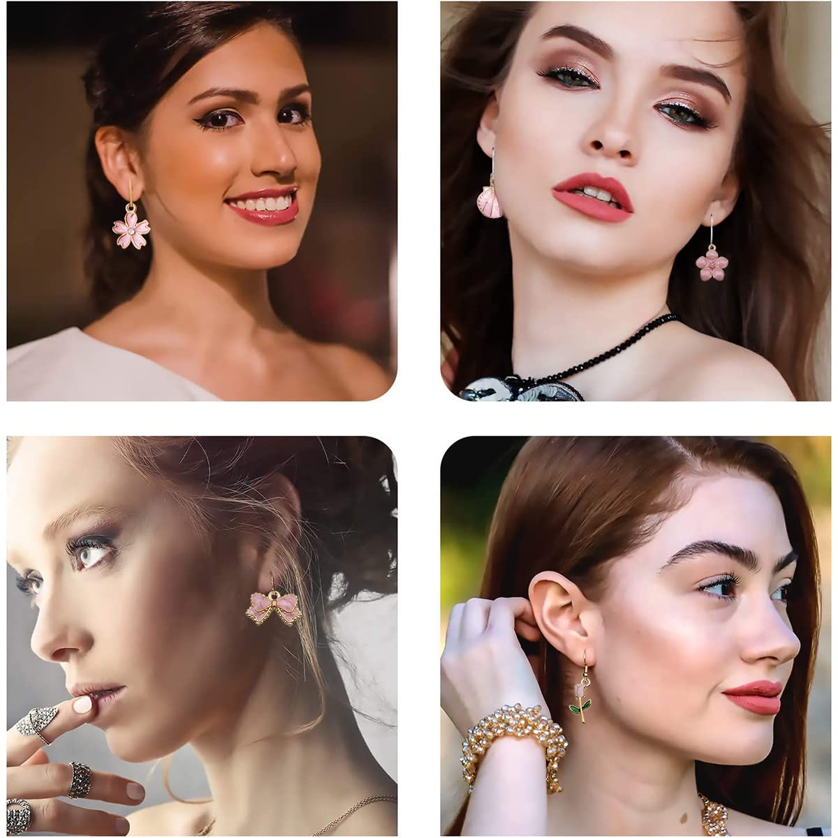 HASTHIP® Palay 31Pcs Diy Jewelry Making Pendent Kit Assorted Lovely Enamel Charms Pendents Gold Plated Diy Charm Necklace Bracelets Pendent Kit For Bracelet Jewelry Making And Crafting, Pink