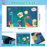 HASTHIP® Cartoon Dinosaur Family Print Magnetic Window Sun Shades for Car Double Layer UV Protection Privacy