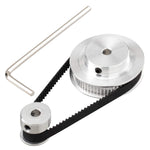 HASTHIP® Polea Sincrónica GT2 20 y 60 Dientes 5mm Eje,Rueda Dentada de Aluminio con Correa Cerrada 200mm Largo 6mm Ancho para Impresora 3D,CNC y Proyectos de Bricolaje Precisión