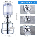 HASTHIP® 360° Faucet Water Filter, Purifier Water Filter, Kitchen Tap Filtration Activated Carbon Removes Chlorine Fluoride Heavy Metals Hard Water for Home Kitchen Sink Bathroom