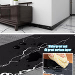 HASTHIP Wall Border Sticker for Bathroom and Living Room featuring Self Adhesive PVC Trim 23.5 x 3.1 in | Black Marble Crack Pattern Waterproof Design