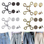 HASTHIP® Botones Ajustables para Jeans, 4 Sets Botones Metálicos Desmontables Sin Costura, Ajuste Instantáneo de Cintura para Pantalones, Faldas y Ropa Suelta, Reutilizables y Duraderos