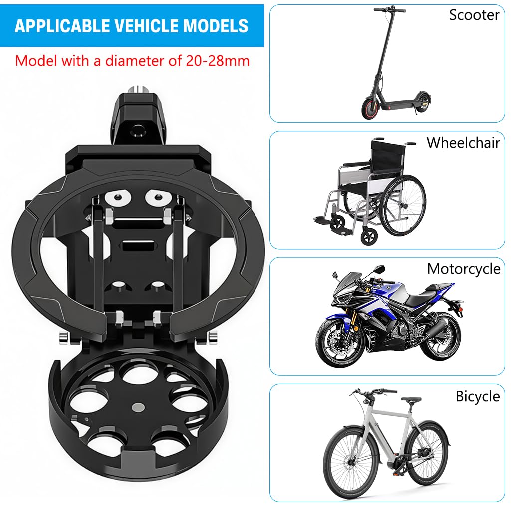 HASTHIP Adjustable Foldable Bike Water Bottle Holder for 20-28mm Handlebars