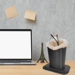 HASTHIP Eyeglasses Holder for Desk with Anti Slip Square Base and Plush Lined PU Leather | 11.6 x 8 x 12 cm