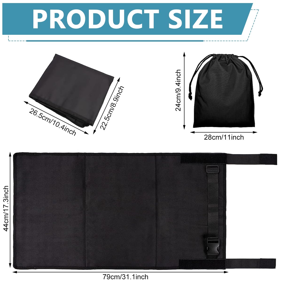 Airplane Footrest for Kids, Toddler Travel Bed, Airplane Foot Hammock for Baby with Anti-Slip Design, Airplane Seat Extender for Kids, Portable Airplane Travel Accessories, 79 * 44cm (Black)