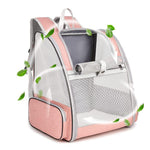 HASTHIP® Mochila Transportadora para Mascotas Pequeñas y Medianas,Mochila Expandible con Malla Transpirable para Perros y Gatos,Diseño Ergonómico Cómodo Viajes Aire Libre (Rosa)