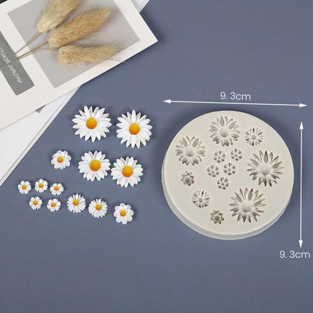 HASTHIP Flower Fondant Molds for Cake and Resin Crafts featuring 13 Floral Cavities | Food Grade Silicone