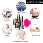 HASTHIP Facial Cupping Set for Skin Rejuvenation with 7 Pcs Multi Size Silicone Cups | Dual Action Exfoliating Brush