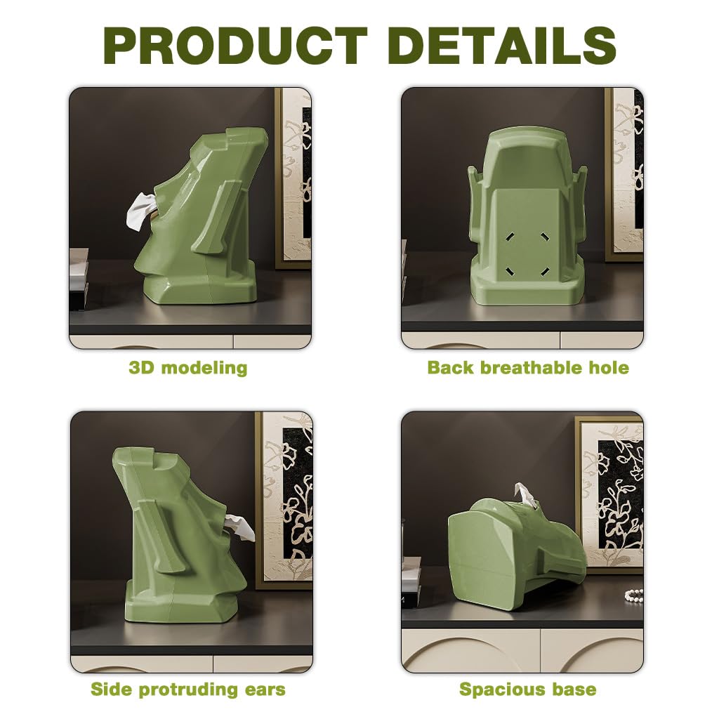 HASTHIP Headphone Stand for Table with 3 in 1 Tissue Box and Glasses Rack 14.5x17x23.5 cm | ABS Body
