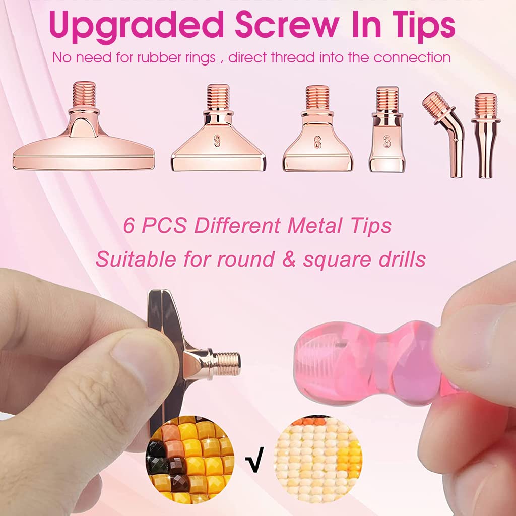 HASTHIP Diamond Painting Tool Kit for DIY Art Crafts with Dual Tip Pen and 14pcs Set | Pink