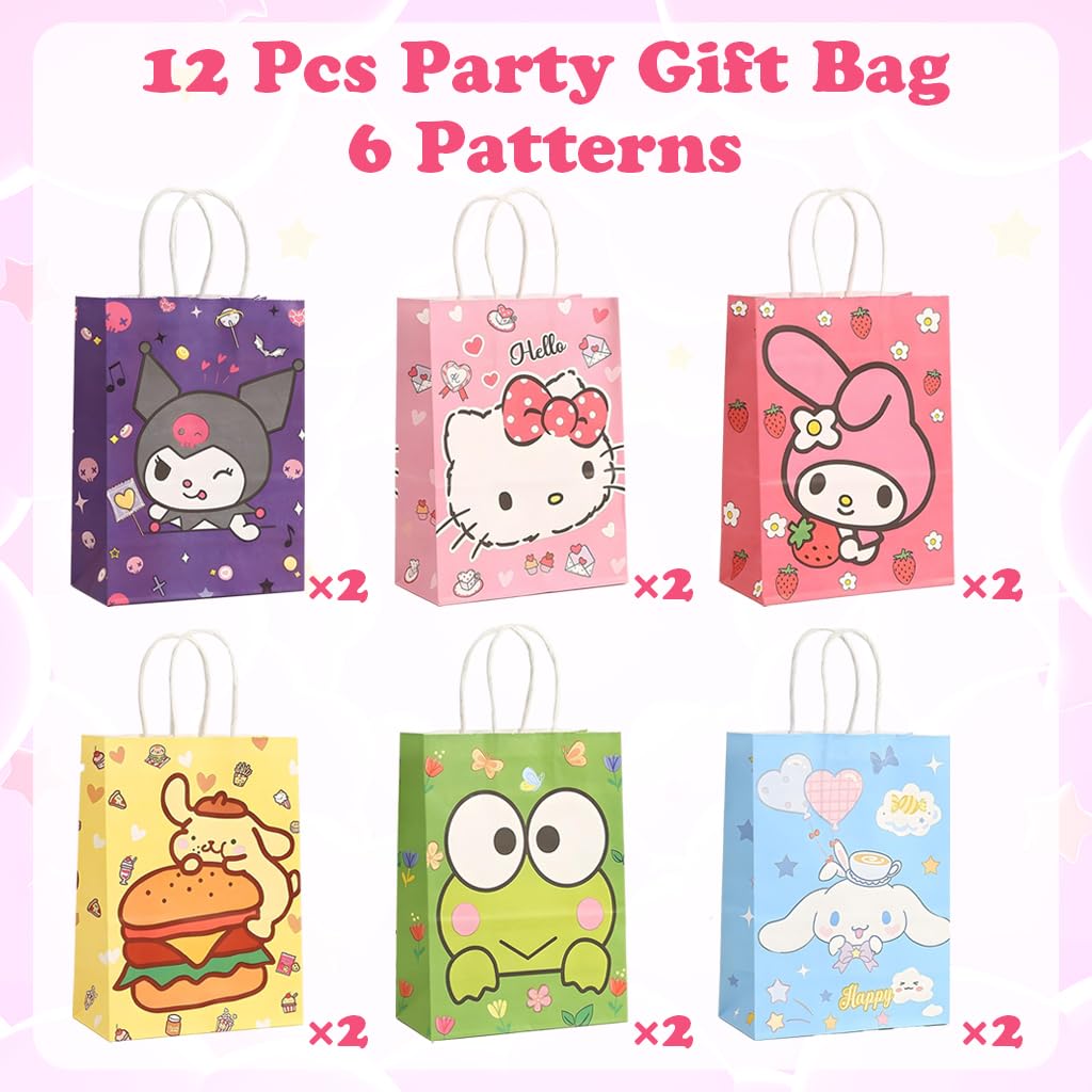 HASTHIP Paper Gift Bags for Parties and Return Gifts featuring 24 Sanrio Prints | Eco Paper