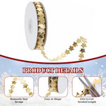 HASTHIP Glitter Star Ribbon Roll for Gift Wrapping featuring 32.8ft Chain Trim | Golden Cloth Decoration for Crafts and Party Decor