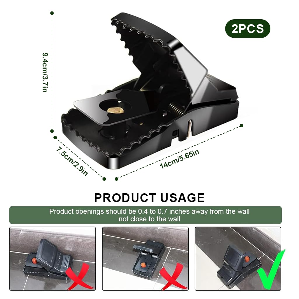 HASTHIP Mouse Traps for Home and Kitchen with Serrated Clip Teeth | 2Pcs Quick Snap Design