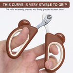 HASTHIP® Cat Nail Cutter for Persian Cat, Cute Cat Clipper Bear Design Nail Cutter for Cat, Stainless Steel Brown Cat Nail Trimmer PP Handle Cat Nail Clipper Pet Nail Cutter for Small Pets