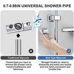 HASTHIP® Bathroom Shower Head Holder with Intergrated Hooks Universal Shower Slide Bar Bracket for 16-27mm Modern ABS Shower Bracket with Dual Hanging Hook Adjustable Shower Slide Bar Bracket