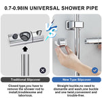 HASTHIP Shower Head Holder for 16–27mm Slide Bar with Dual Hooks and Adjustable ABS Bracket
