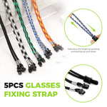 HASTHIP Specs Holder Glasses Strap for Sports and Daily Use with Adjustable 28 in Cord | 5 Pcs Polyester Eyeglass Chain for Men and Women