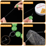 HASTHIP Elastic String for Jewelry Making featuring Six Rolls 0.4–1.0mm Clear Thread | Easy Knotting for Bracelets and Necklaces