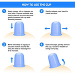 HASTHIP® Blue Silicone Massage Set Family Cupping Cups Therapy Set for Cellulite Neck,Face,Body Manual Massage Suction Cups(Set of 4)
