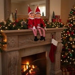 HASTHIP Christmas Elf Figures for Holiday Decor with Poseable Limbs and Soft Red Bodies | 2PCS Set