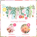 HASTHIP Flower Garland for Party and Nursery Decor featuring Double Sided Design and 14.9 in Colorful Paper Flowers | Eco Friendly Wall Hanging Decoration