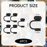 HASTHIP® 6PC Universal Straw Lid Compatible with Stanley Cups, Leakproof Splash-Resistant Silicone Straw Cap with Wide Mouth Spout, Durable BPA-Free for Easy Drinking and Convenient Cleaning