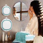 HASTHIP Silicone Collapsible Tub Bucket Set for Kitchen and Camping | 3Pcs Foldable Basin with Hanging Holes and PP TPU Material