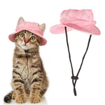 HASTHIP® Small Cat Hat with Adjustable Sun Visor and Chin Strap, Fashion Printed Pet Cap for Cats, Breathable Lightweight Material, Ideal for Outdoor, Party or Photography - Pink - Size