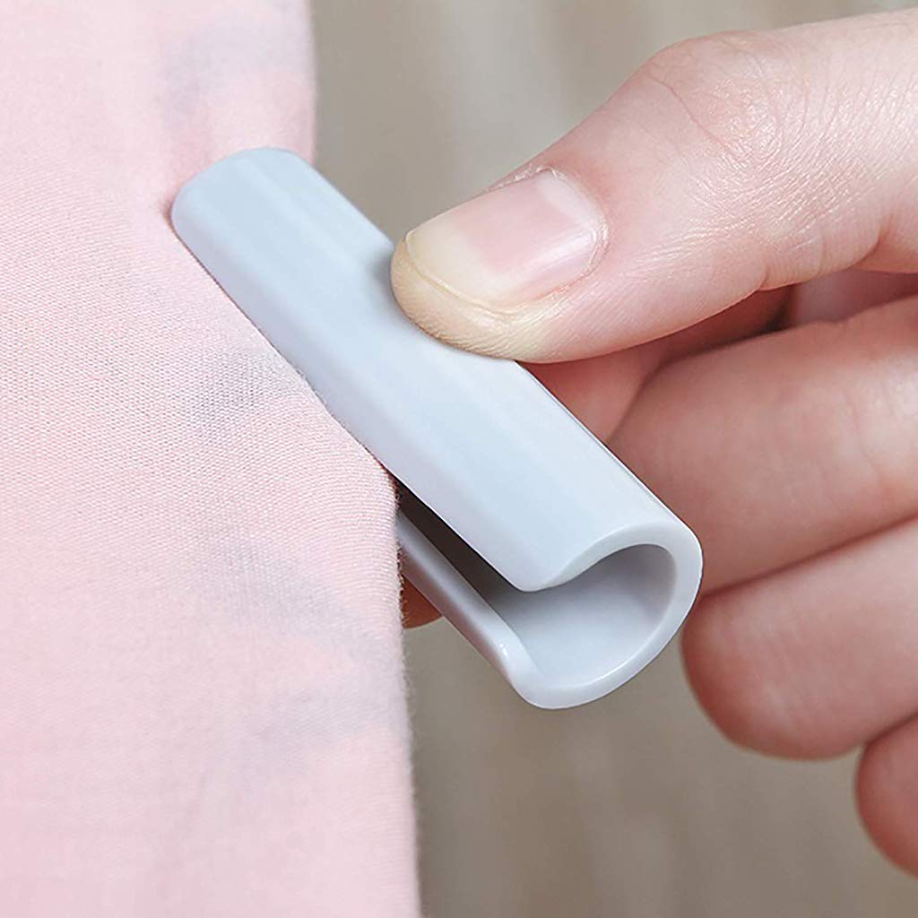 Plastic 10pcs Bedsheet Clips for Bed, Sheet Clips Fastener Sheet Holders for a Smooth, Tight Bed Sheet Fit for Various Mattresses with Raised Edge (Grey)