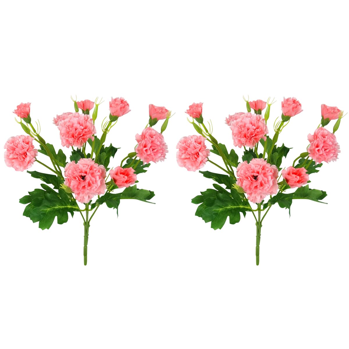 HASTHIP Artificial Carnation Flower Bunches for Home Decor with 5 Branches and Pink Blooms | Elegant Festival and Room Decoration