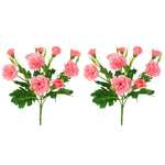 HASTHIP Artificial Carnation Flower Bunches for Home Decor with 5 Branches and Pink Blooms | Elegant Festival and Room Decoration