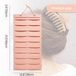 HASTHIP Hair Claw Holder Organizer for Wall Hanging with 20 Belts 35x80cm Felt Pink | For Women Girls Storage Display