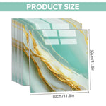 HASTHIP Wall Decorative Stickers for Home Decor with Tin Foil Adhesive Backing | 10 Pcs 11.8 in Square Marble Pattern Waterproof Tiles