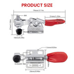 HASTHIP® 4 Pcs Hold Down Toggle Clamps 201, Carpenter Tools Small Quick Release Horizontal Toggle Clamp Holding Capacity 60 lbs/27kg, Woodworking Latch Anti-slip Red Grip Hold Down Hand Tool