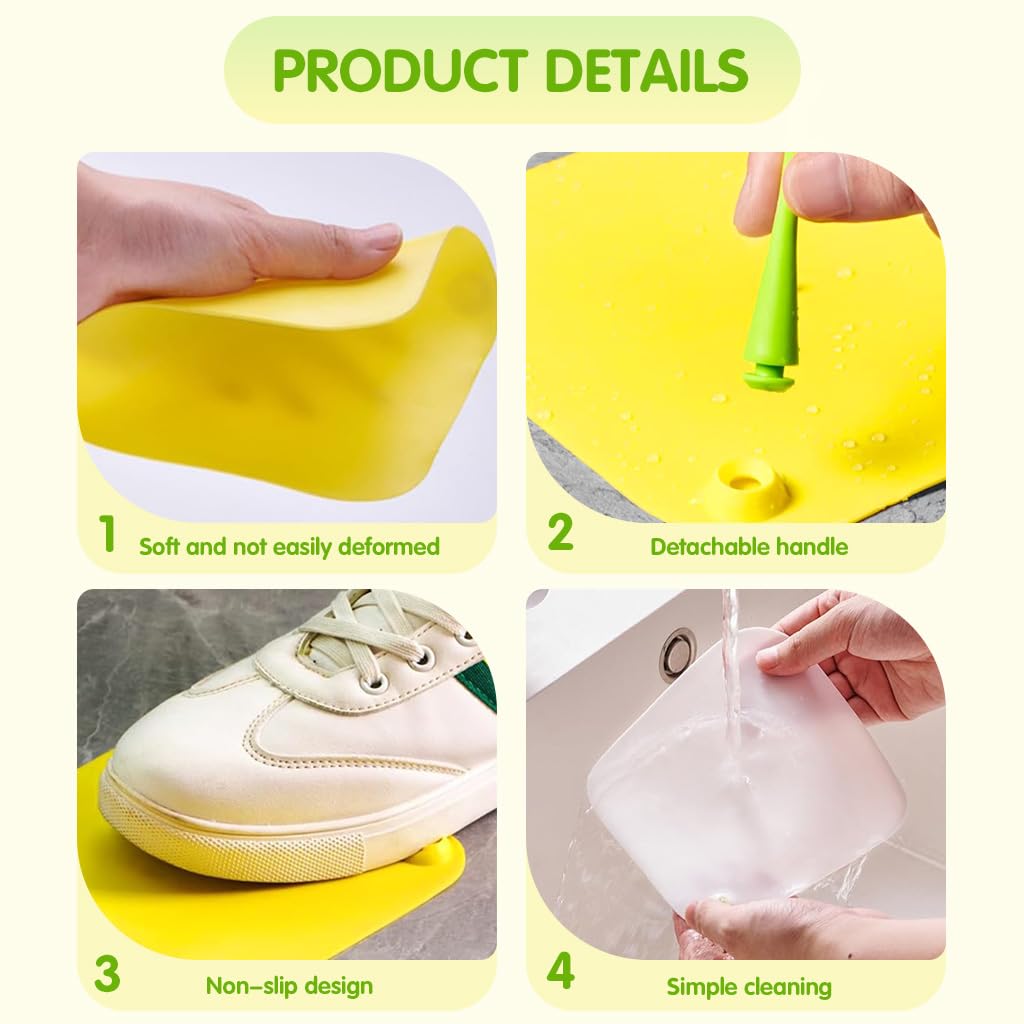 HASTHIP Silicone Bathroom Drain Cover for Shower and Sink 5.9 in with Green Sprout Handle