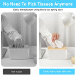 HASTHIP Tissue Box Holder for Home and Office featuring Spring Loaded Support 3Pcs 4.7x3x2.3 in White