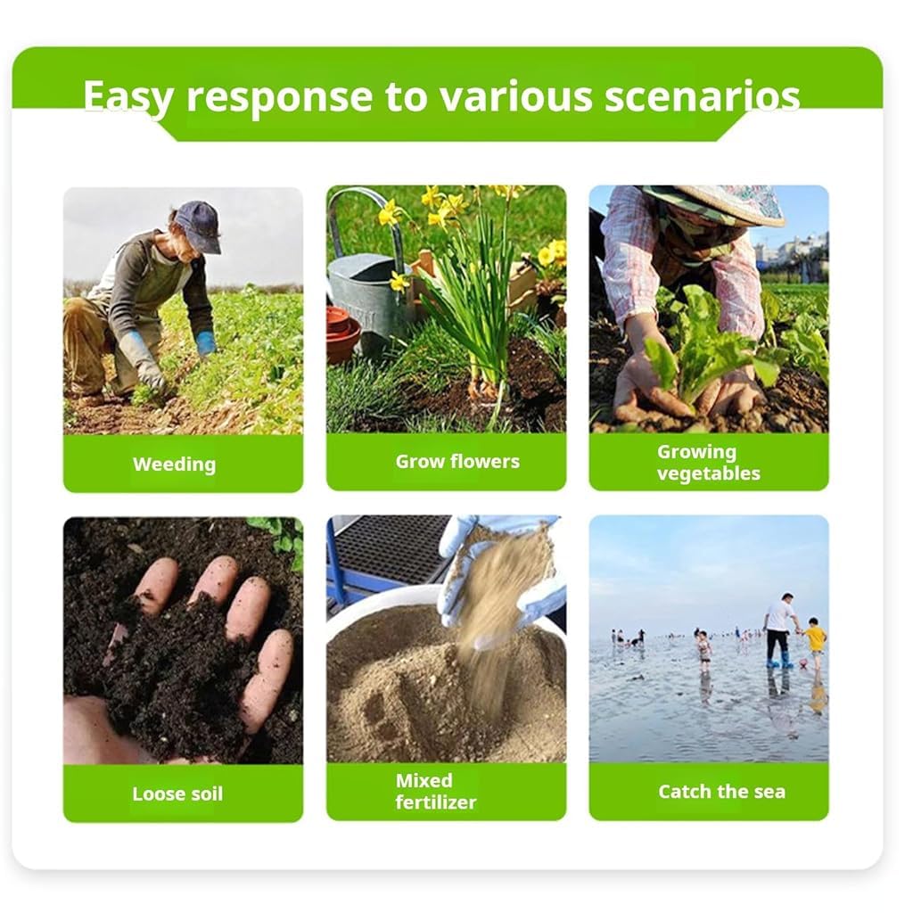 HASTHIP Gardening Tools Set 3 Pcs for Digging and Weeding with Dual Head Hoe Fork | Steel and Rubberized Anti Slip Handle