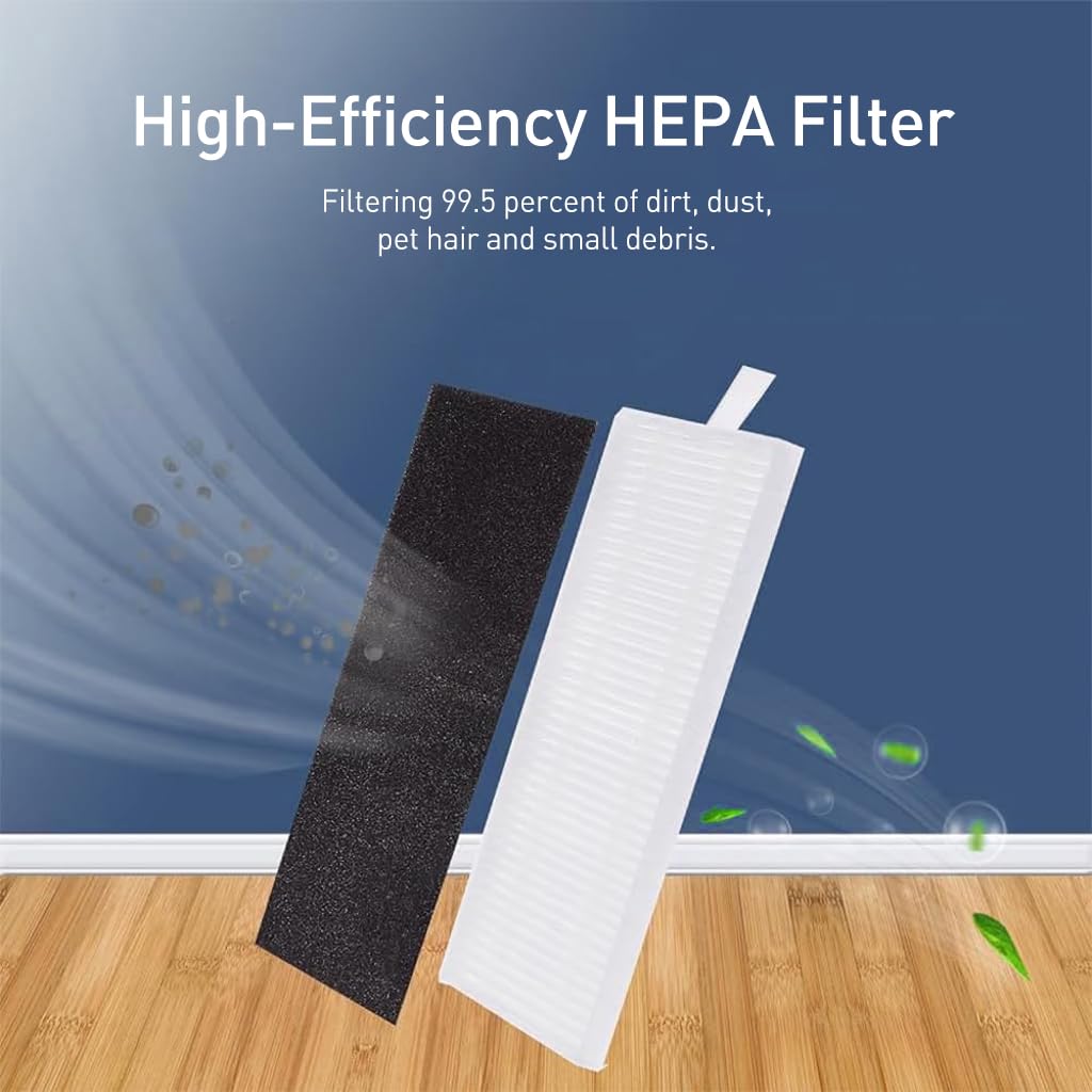 HASTHIP® 6Pcs Replenishment Kit for Ecovacs Deebot Y1/Y1 Pro Robot Vacuum, Ecovacs Deebot Y1/ Y1 Pro Accessories Replacement Parts (2 Side Spinning Brushes, 2 Filters and 2 mops Cloth) Cleaning Tool