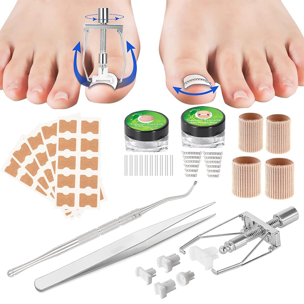 HASTHIP® Kit Profesional de Tratamiento para Uñas Encarnadas, Set de 20 Piezas con Parche Corrector, Herramientas, Cortaúñas y Almohadillas para Uñas Enterradas, Alivio y Prevención del Dolo