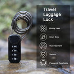 HASTHIP Metal Coil Cable Lock for Bike and Luggage featuring 1.2m Cable and 4 Digit Combo | Keyless Portable Security