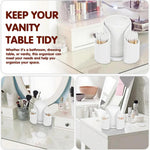 HASTHIP Makeup Pads Cotton Swabs Organizer for Vanity with Dual Storage Compartments | Easy Access Beauty Essentials Holder