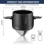 HASTHIP Filter Coffee Maker with Double Mesh Bottom Cup Stainless Steel Dripper 3 PCS