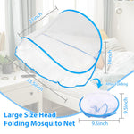 HASTHIP Foldable Mosquito Net for Single Bed with Arch Frame and Storage Bag 80×140×56 cm
