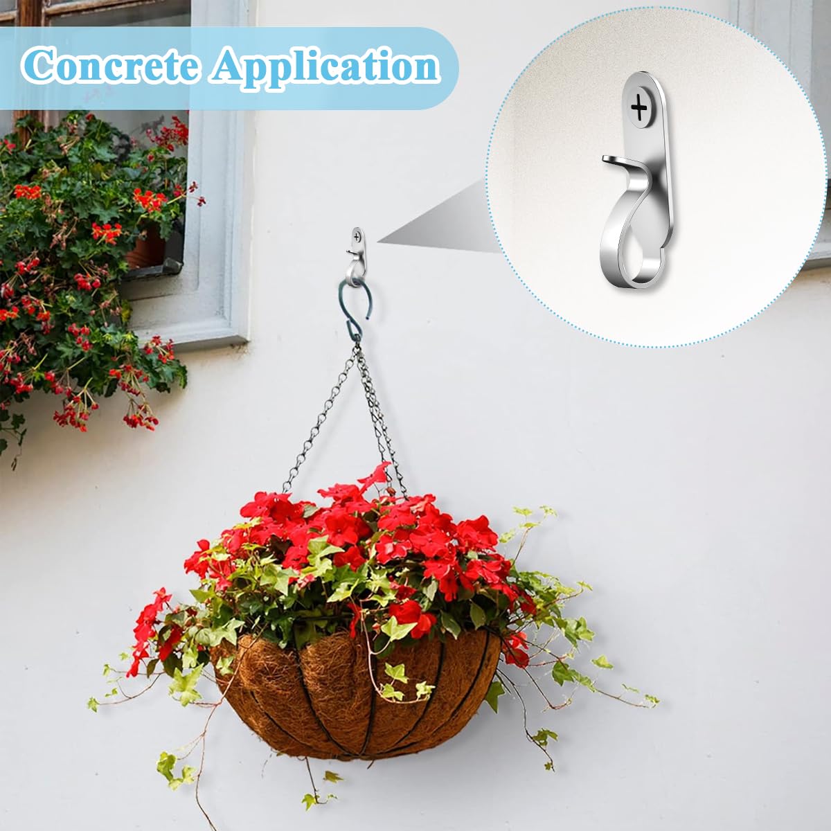 HASTHIP Stainless Steel Wall Hooks for String Lights featuring Screw Mount System | 20 Pcs Set