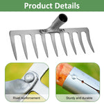 HASTHIP Garden Rake Head for Lawn and Soil Work with 9 Teeth and 37cm Rust‑Resistant Steel