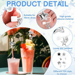 HASTHIP Straw Cover Caps for 10mm Straws featuring Anti Slip Grip and Star Charm | Travel Use
