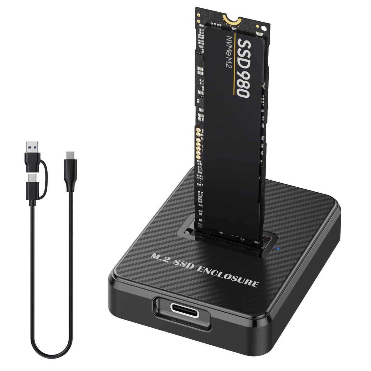 HASTHIP® NVMe & SATA M.2 Reader/Writer, M.2 SSD to USB-A/C Reader Adapter