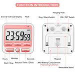 HASTHIP Digital Kitchen Timer for Cooking and Study with 24 Hour Clock | Mute or Loud Alarm