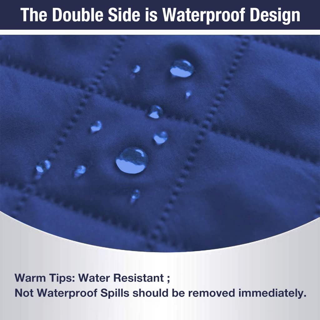 HASTHIP Sofa Cover for 2 Seater 130×196cm with Reversible Waterproof Design | Blue and Grey Furniture Protector