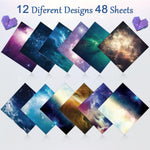 HASTHIP Origami Paper for Kids and Adults featuring 100 Double Sided 6x6 in Sheets | 12 Galaxy Designs